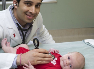 Huntington Hospital newborns “go red” for heart month