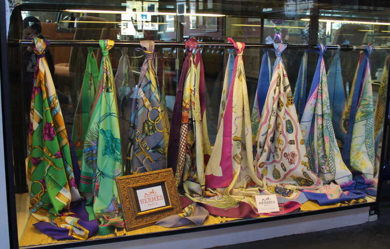 scarves on display