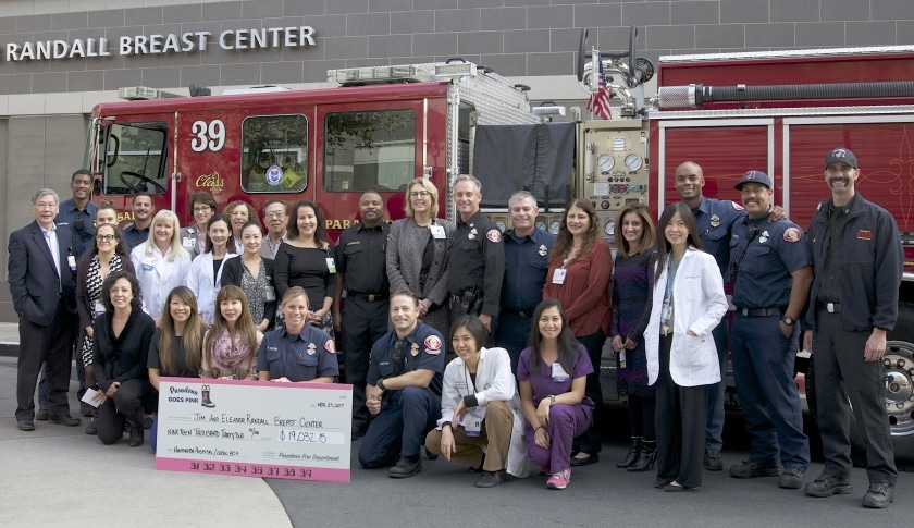 Pasadena Fire Department’s “Pasadena Goes Pink” fundraising donates over $19,000 to the Jim and Eleanor Randall Breast Center