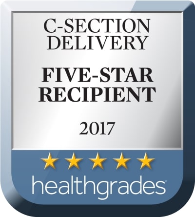 2017 C-Section Delivery five star recipient from Healthgrades