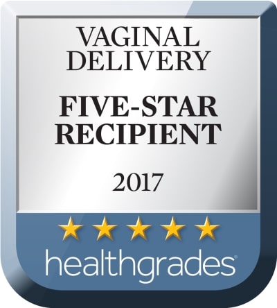 2017 Vaginal Delivery five star recipient from Healthgrades