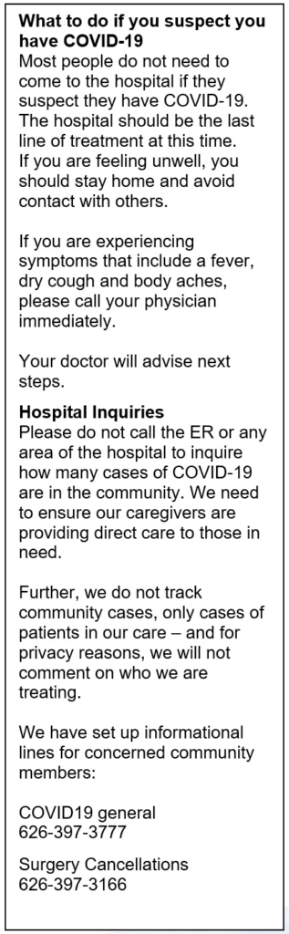 Infobox answering the question What to do if you suspect you have COVID-19