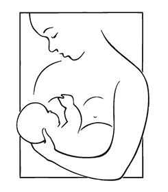 Babyfriendly Logo line drawing of mother feeding her baby