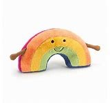A smiling stuffed rainbow