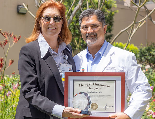 John Rodarte, MD receives the Heart of Huntington award