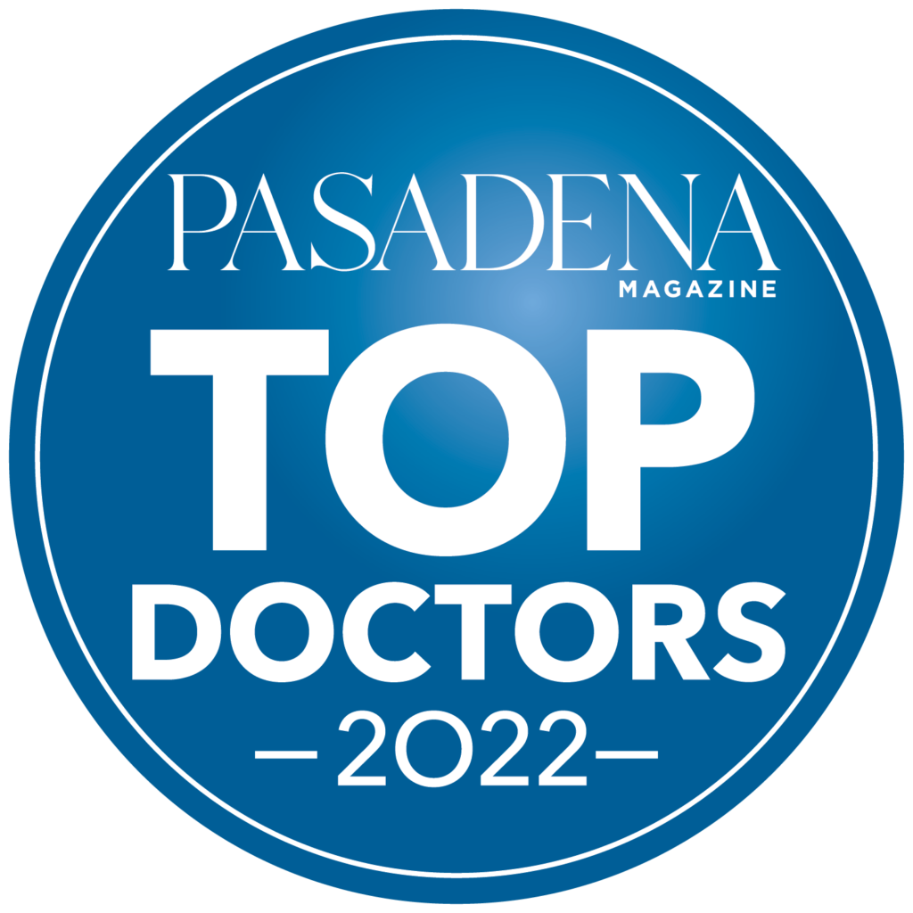 Top Doctors 2022 badge from Pasadena Magazine