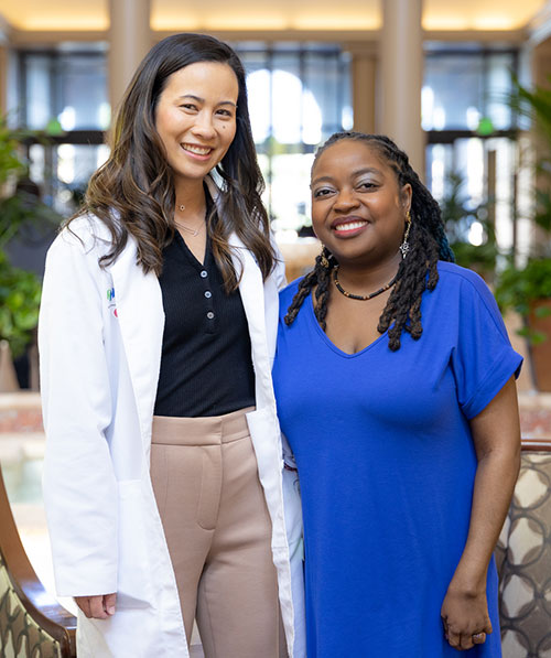 Dr Juliane Golan and patient Michelle Usher
