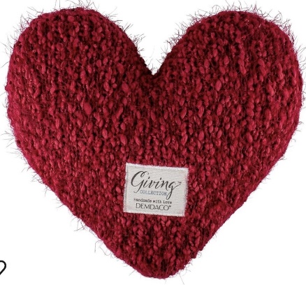"giving heart" knitted pillow