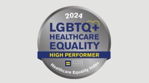 Award/badge: 2024 LGBTQ+ healthcare equality high performer - healthcare equality index