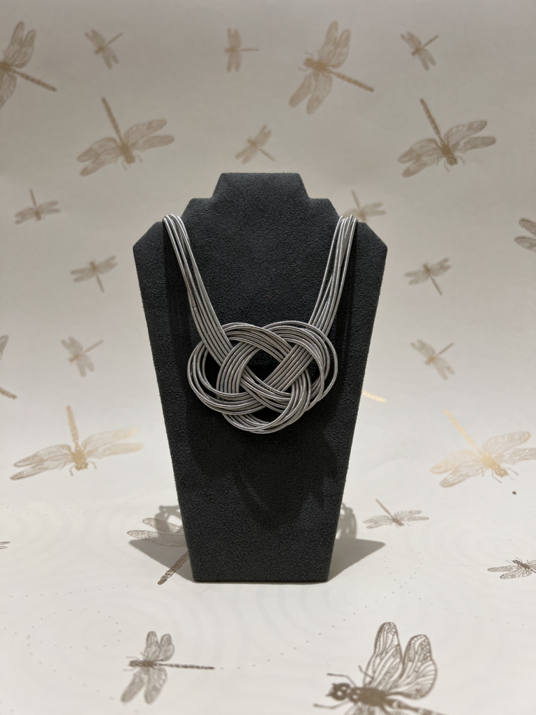 multi chain knotted silver necklace