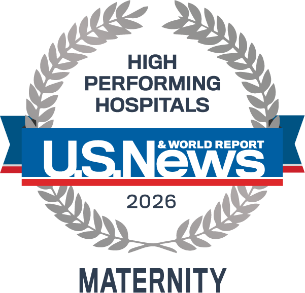 US News & World Report High Performing Hospitals badge for Maternity 2026