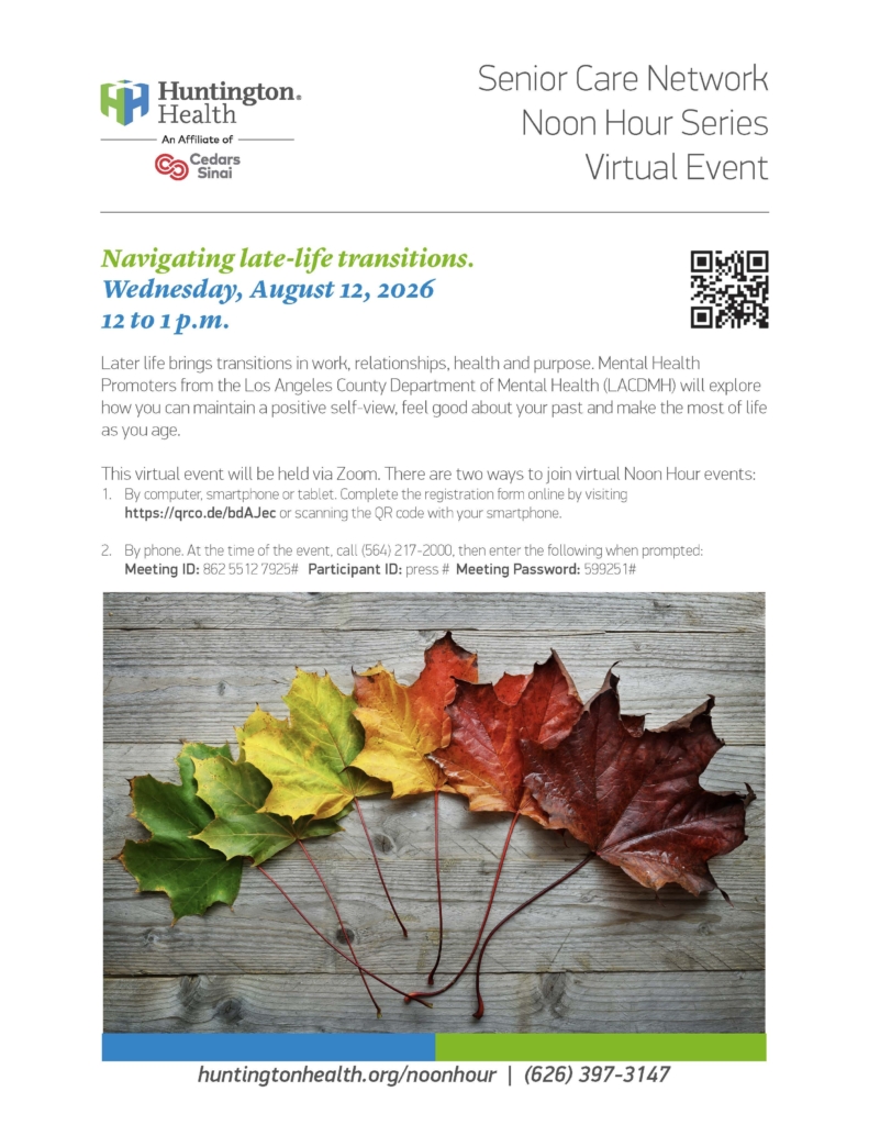 Virtual Noon Hour | Navigating late-life transitions