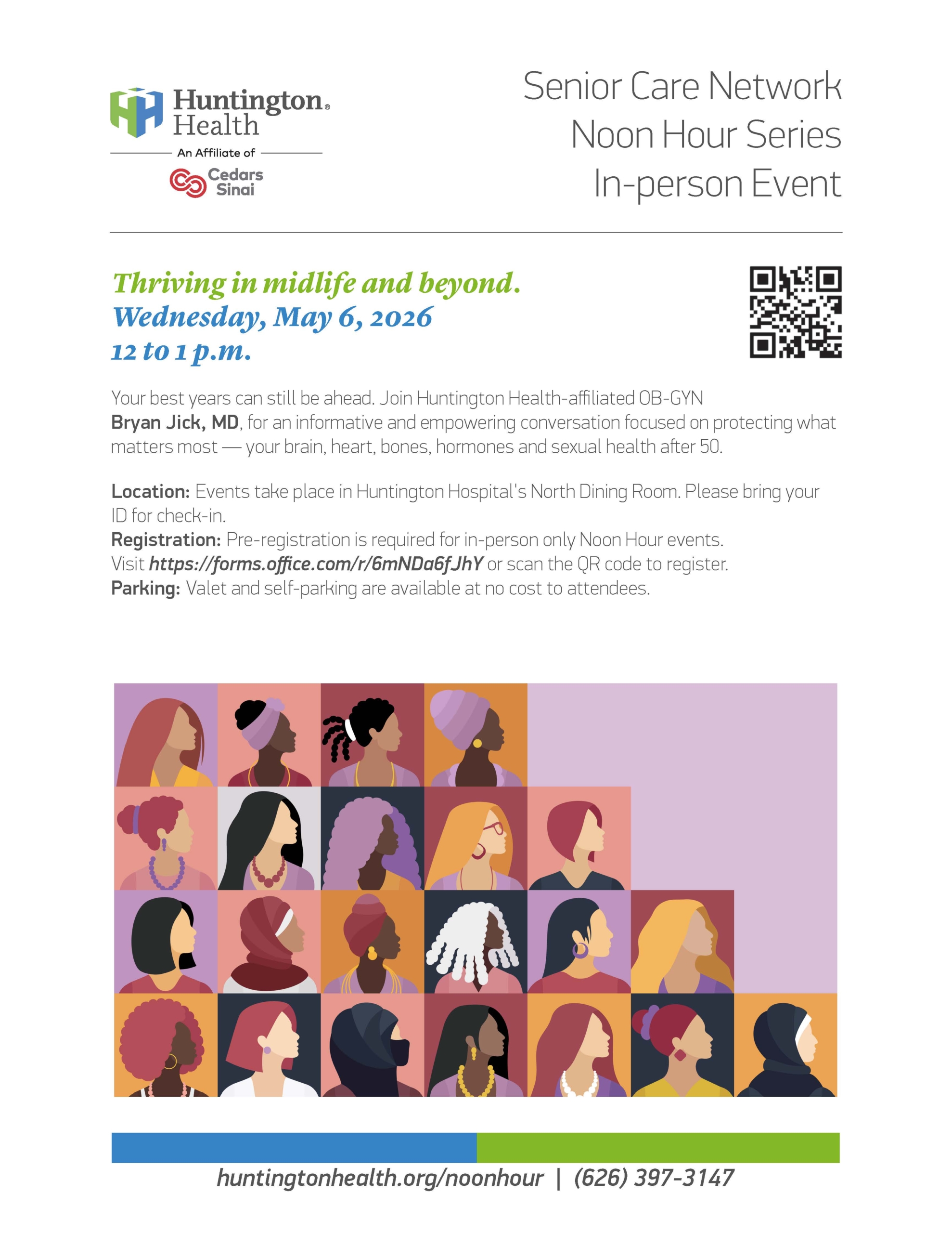 Flyer for in-person event on midlife health by Dr. Jick.